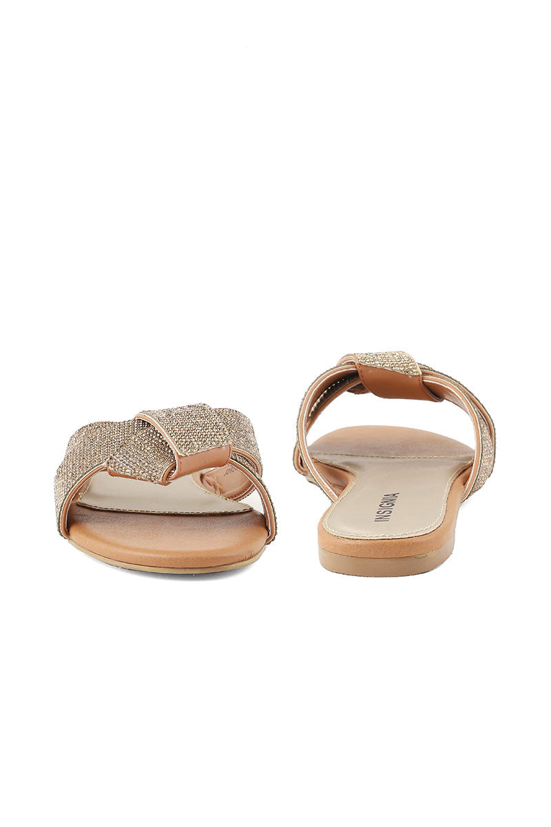Party Wear Slip On I29267-Golden