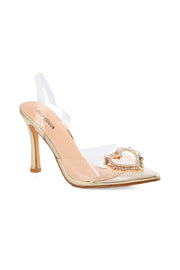 Party Wear Sling Back I29275-Golden