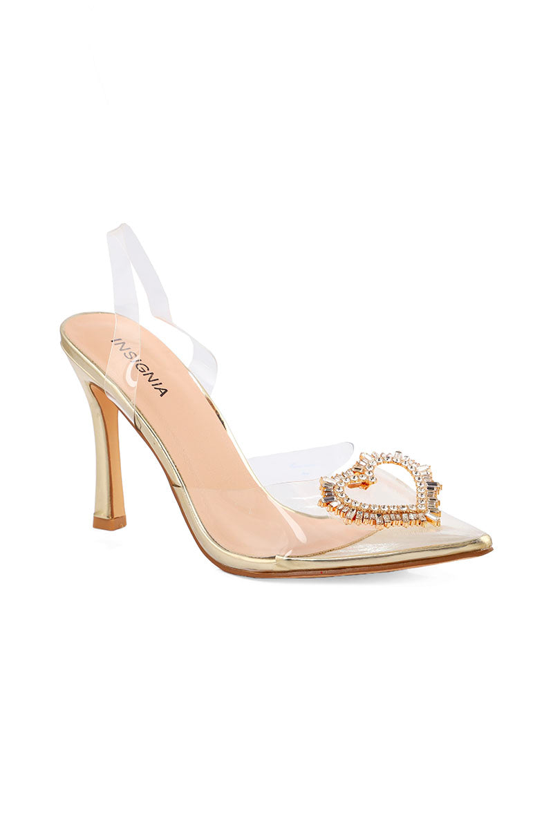 Party Wear Sling Back I29275-Golden