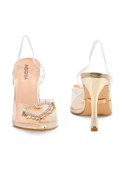 Party Wear Sling Back I29275-Golden
