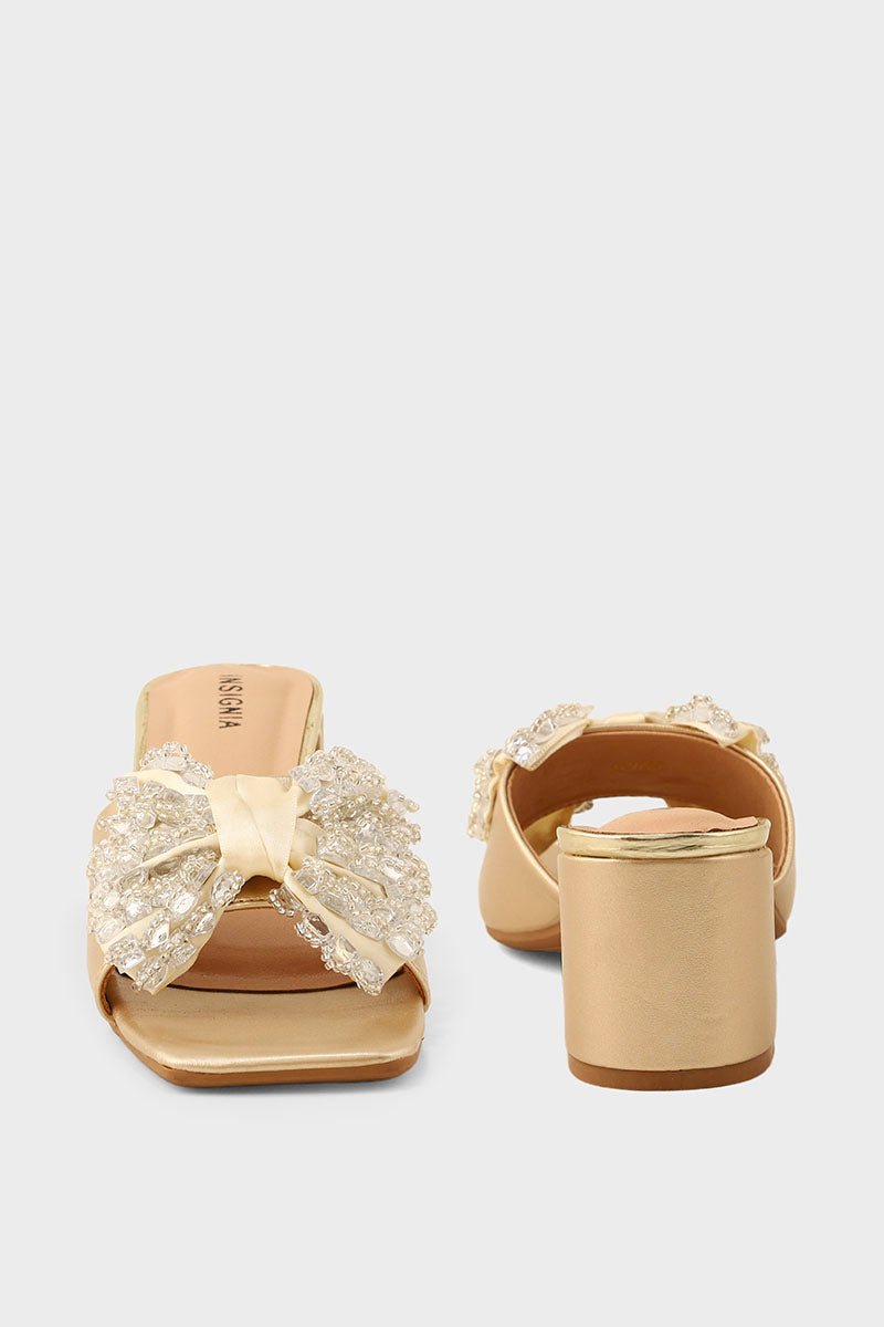 Party Wear Slip On I29287-Dull Gold