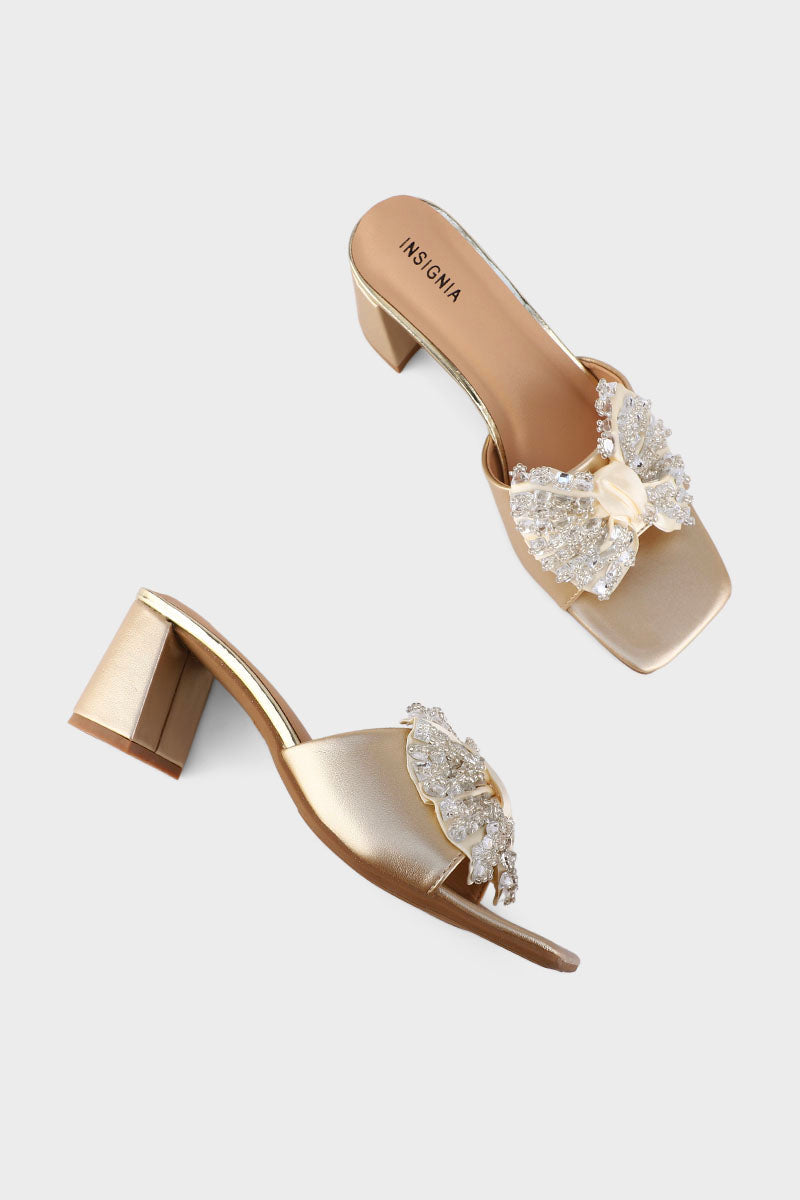 Party Wear Slip On I29287-Dull Gold