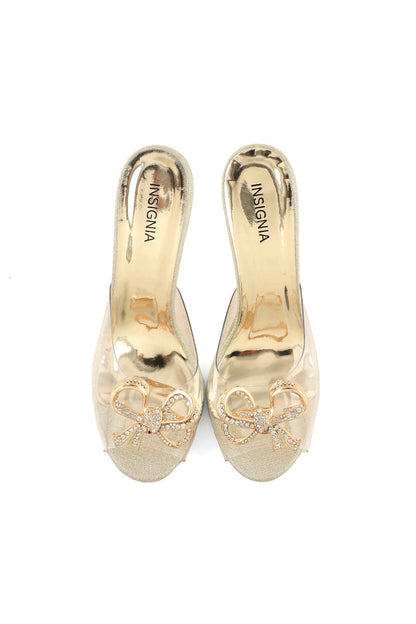 Party Wear Slip On I38521-Golden