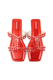Party Wear Slip On I38566-Red
