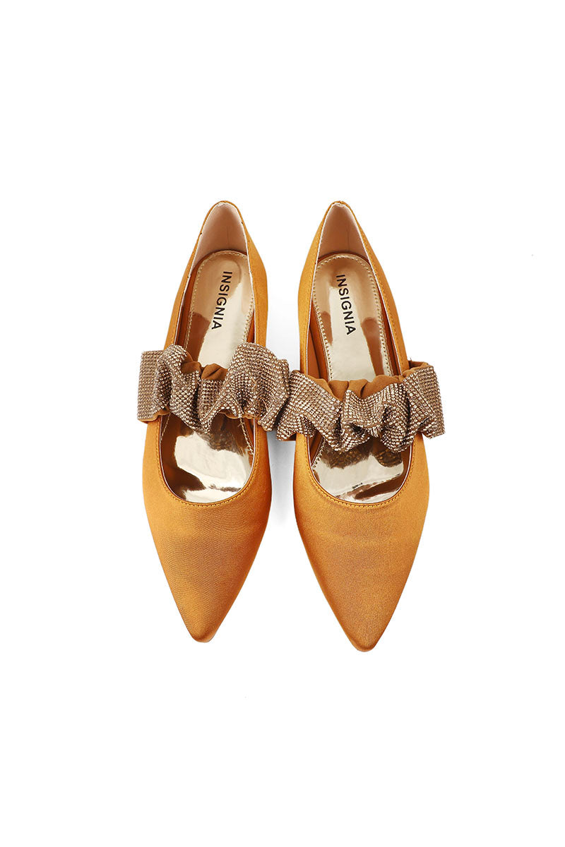 Party Wear Pumps I41402-Camel