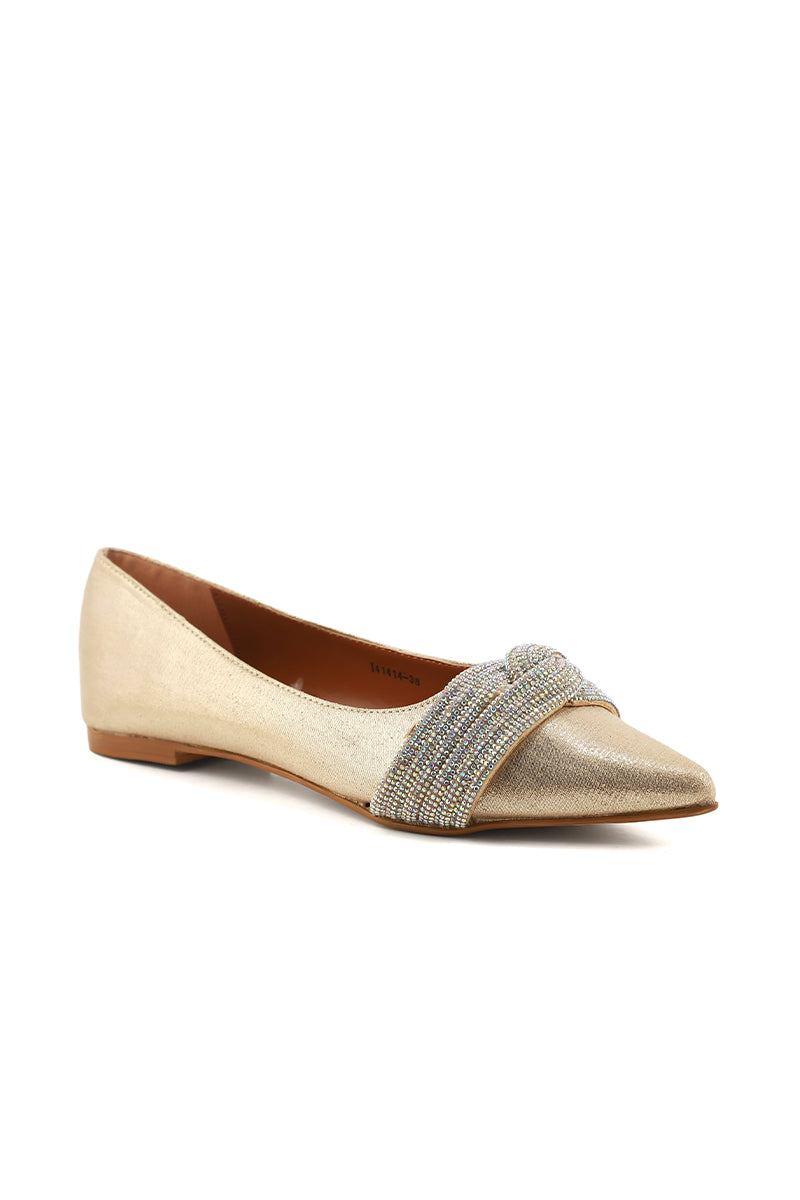 Party Wear Pumps I41414-Golden
