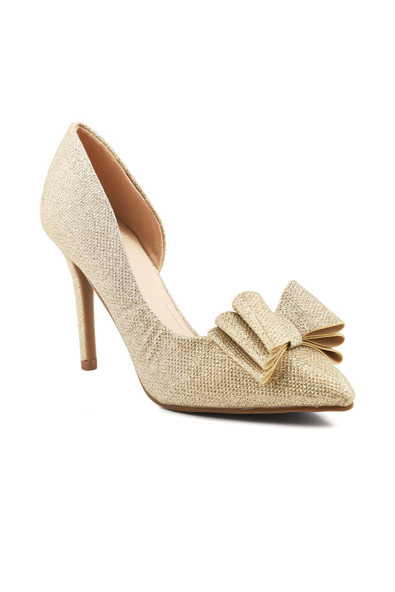 Party Wear Court Shoes I44389-Golden