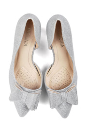 Party Wear Court Shoes I44389-Silver