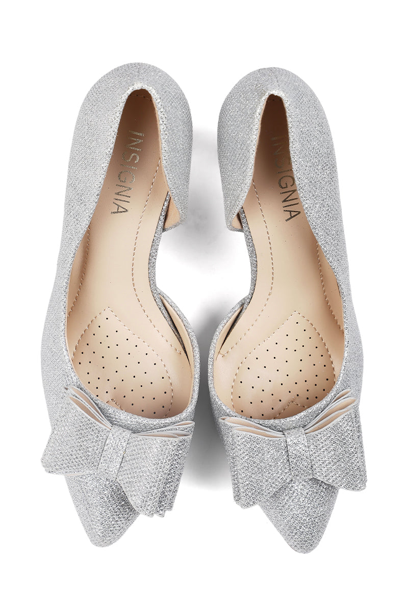 Party Wear Court Shoes I44389-Silver