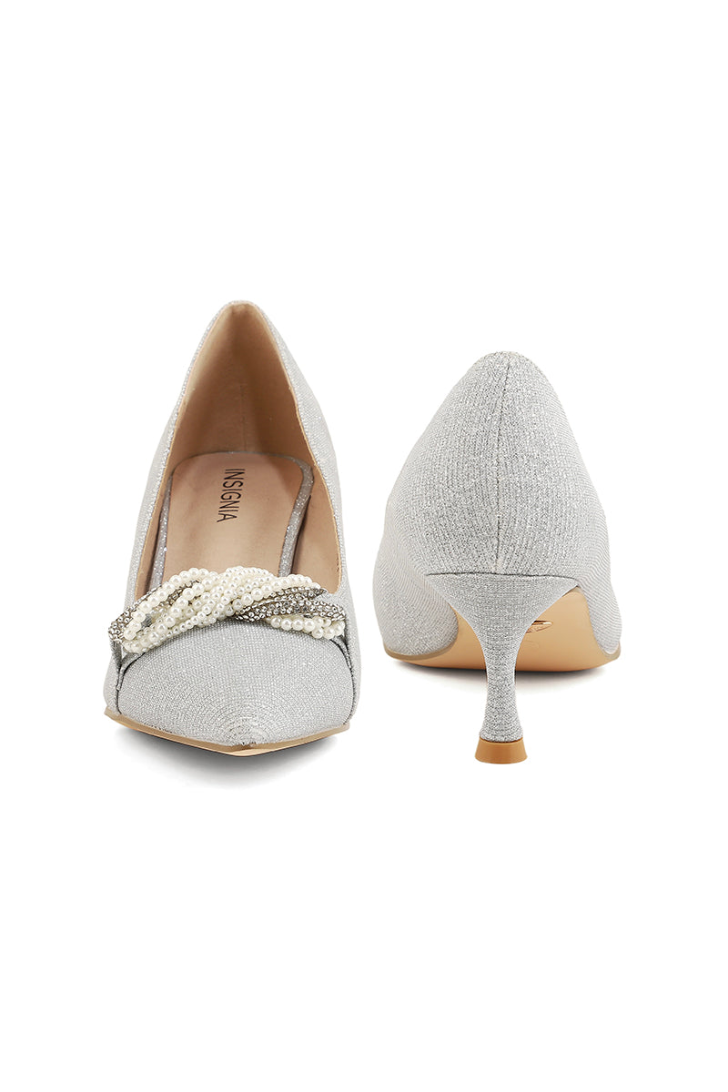 Party Wear Court Shoes I44401-Grey