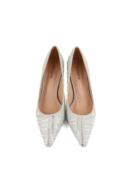 Party Wear Court Shoes I44403-Silver