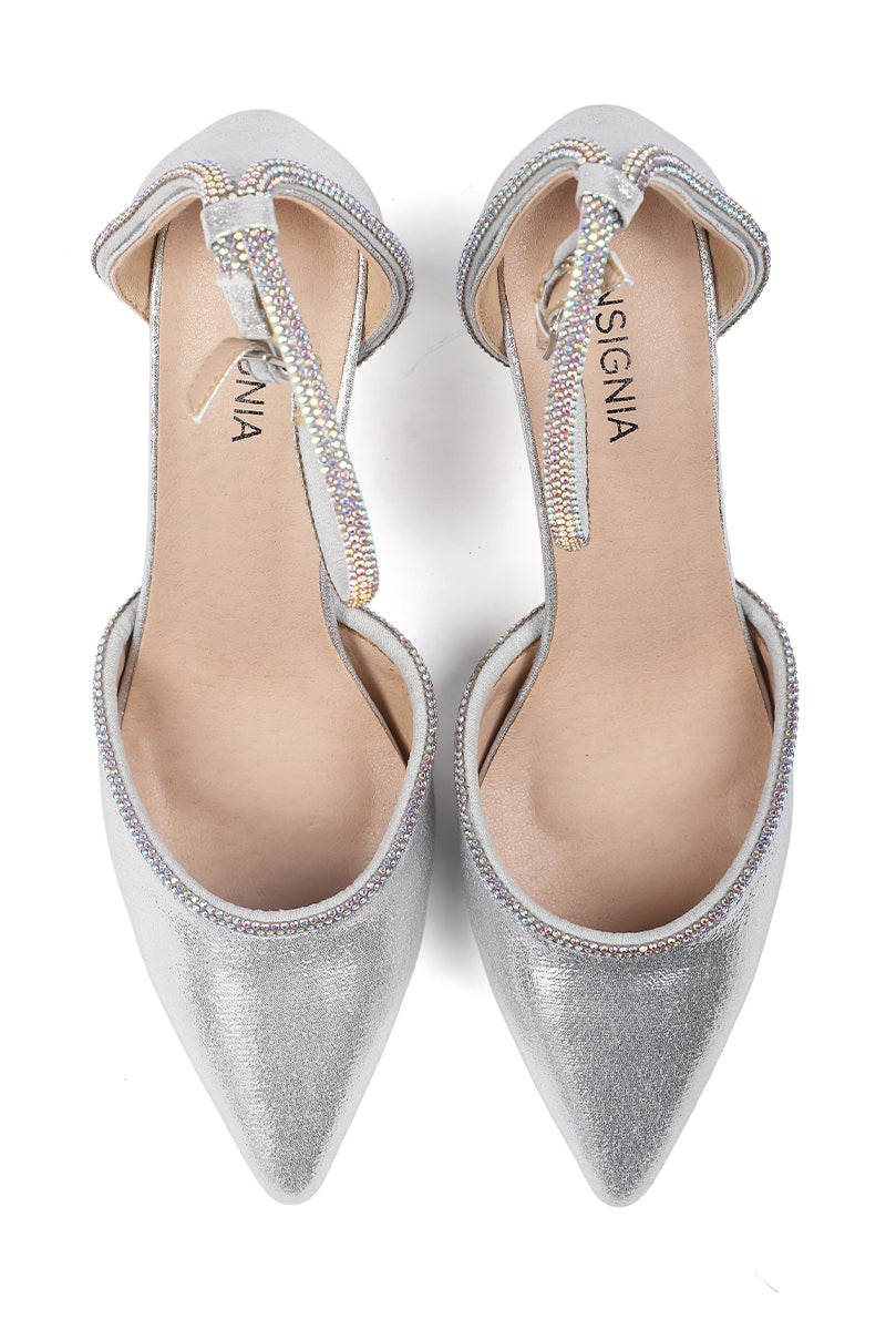 Party Wear Sling Back I44411-Silver