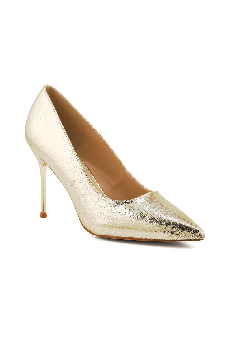 Formal Court Shoes I44433-Golden