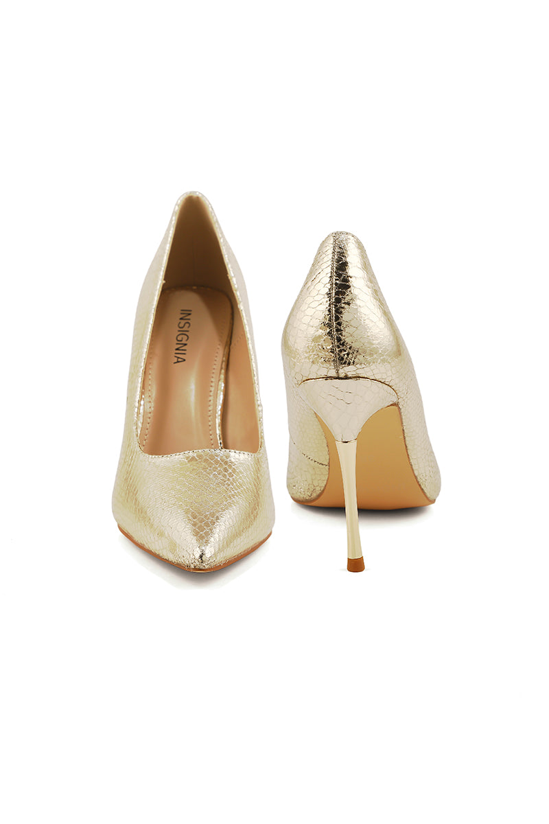 Formal Court Shoes I44433-Golden