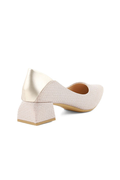 Party Wear Court Shoes I44434-Golden