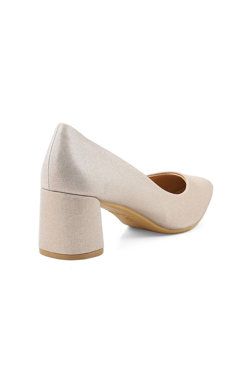 Party Wear Court Shoes I44436-Golden