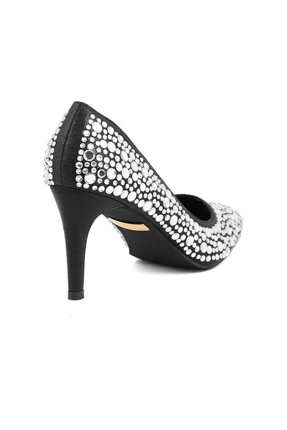 Party Wear Court Shoes I44451-Black