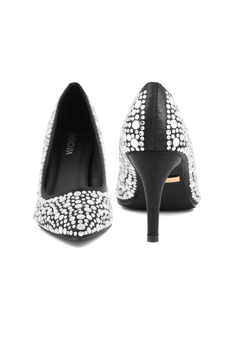 Party Wear Court Shoes I44451-Black