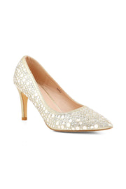 Party Wear Court Shoes I44451-Golden