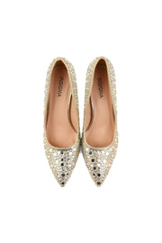 Party Wear Court Shoes I44451-Golden
