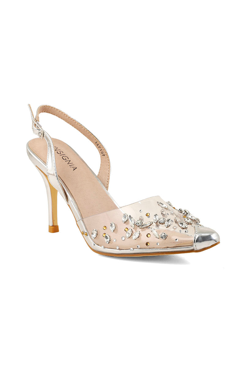 Party Wear Sling Back I47137-Silver