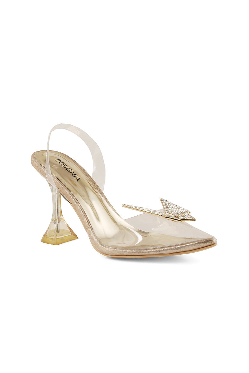 Party Wear Sling Back I47160-Golden
