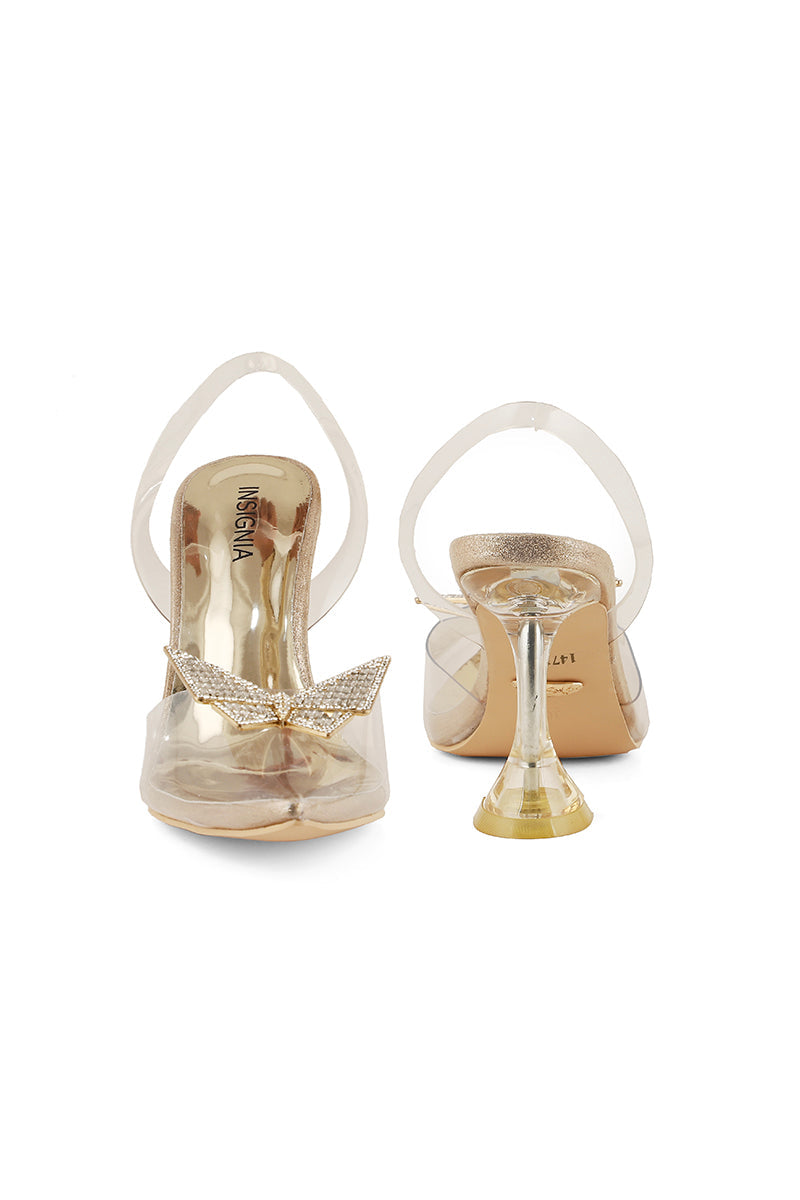 Party Wear Sling Back I47160-Golden