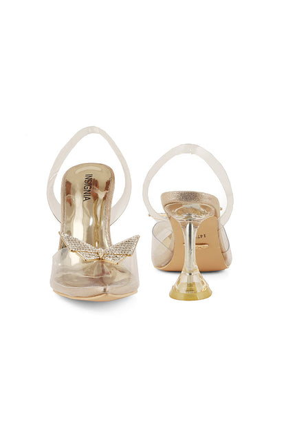 Party Wear Sling Back I47160-Golden