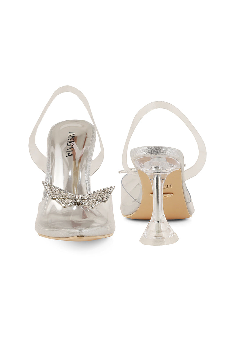 Party Wear Sling Back I47160-Silver