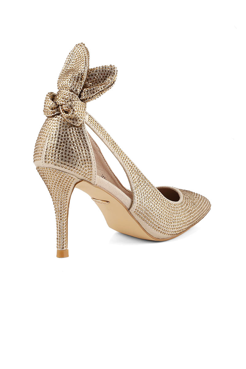 Party Wear Court Shoes I47164-Golden