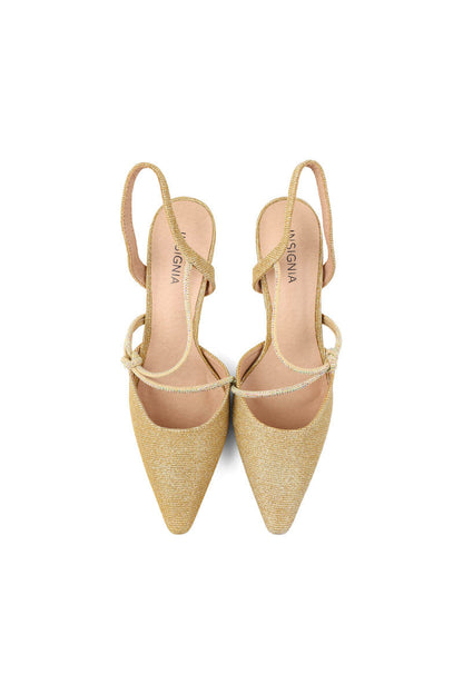 Party Wear Sling Back I47208-Golden