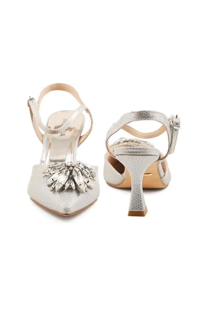 Party Wear Sling Back I47211-Silver