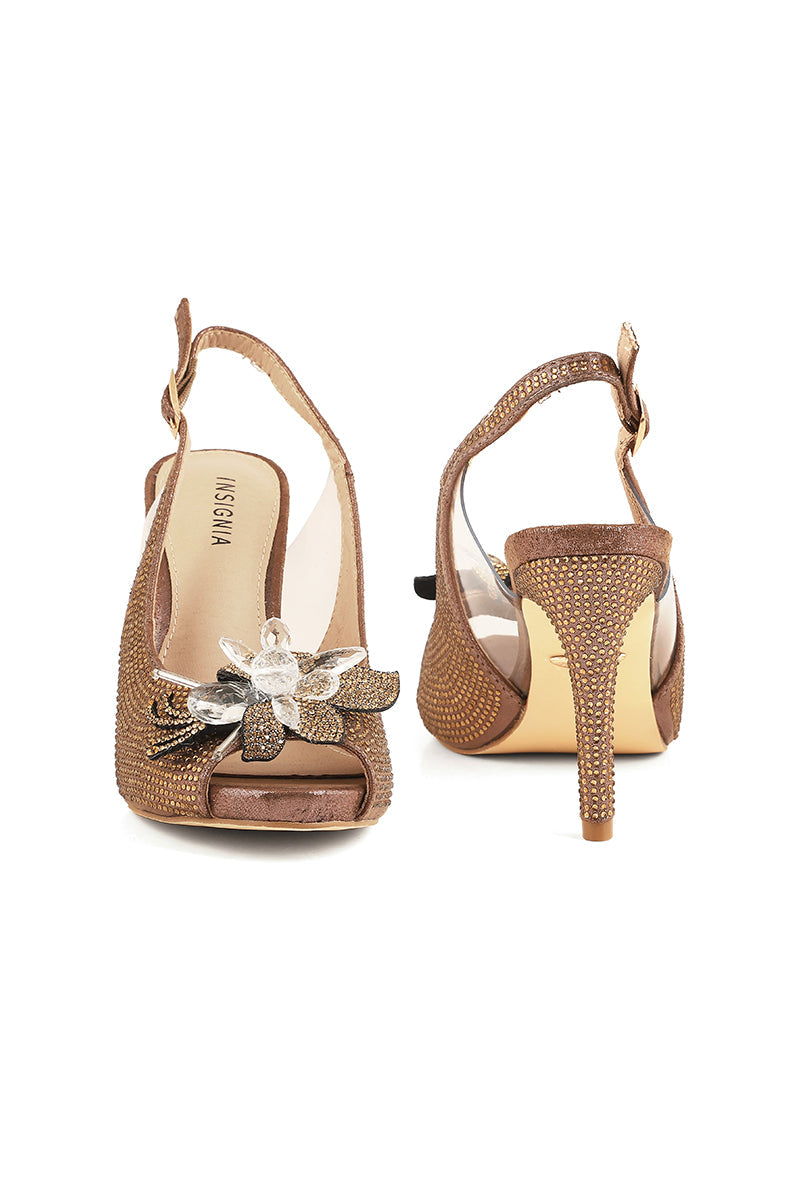 Party Wear Sling Back I47216-Brown
