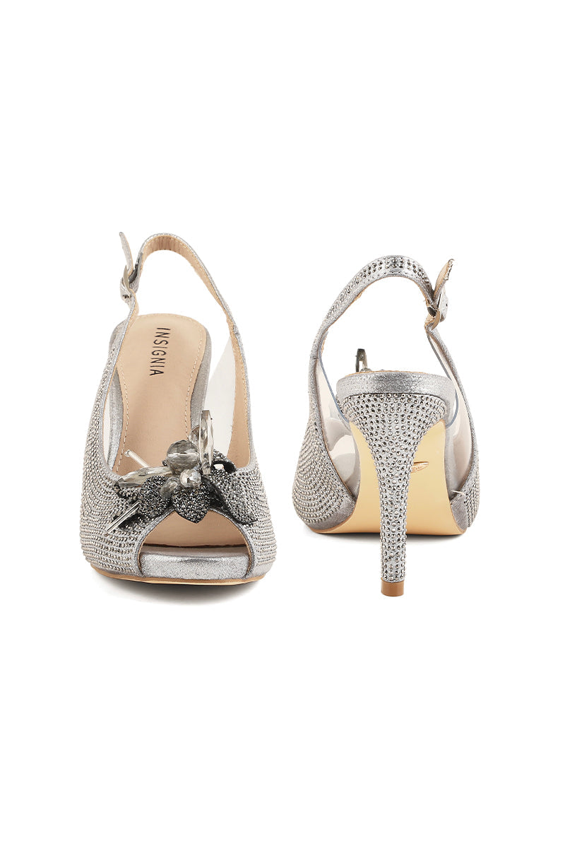 Party Wear Sling Back I47216-Grey