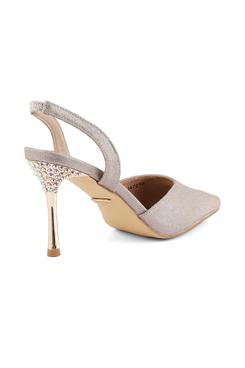 Party Wear Sling Back I47218-Golden
