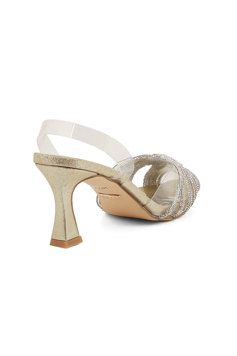 Party Wear Sling Back I47222-Golden