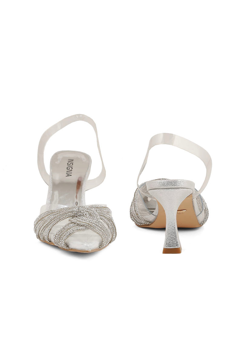 Party Wear Sling Back I47222-Silver