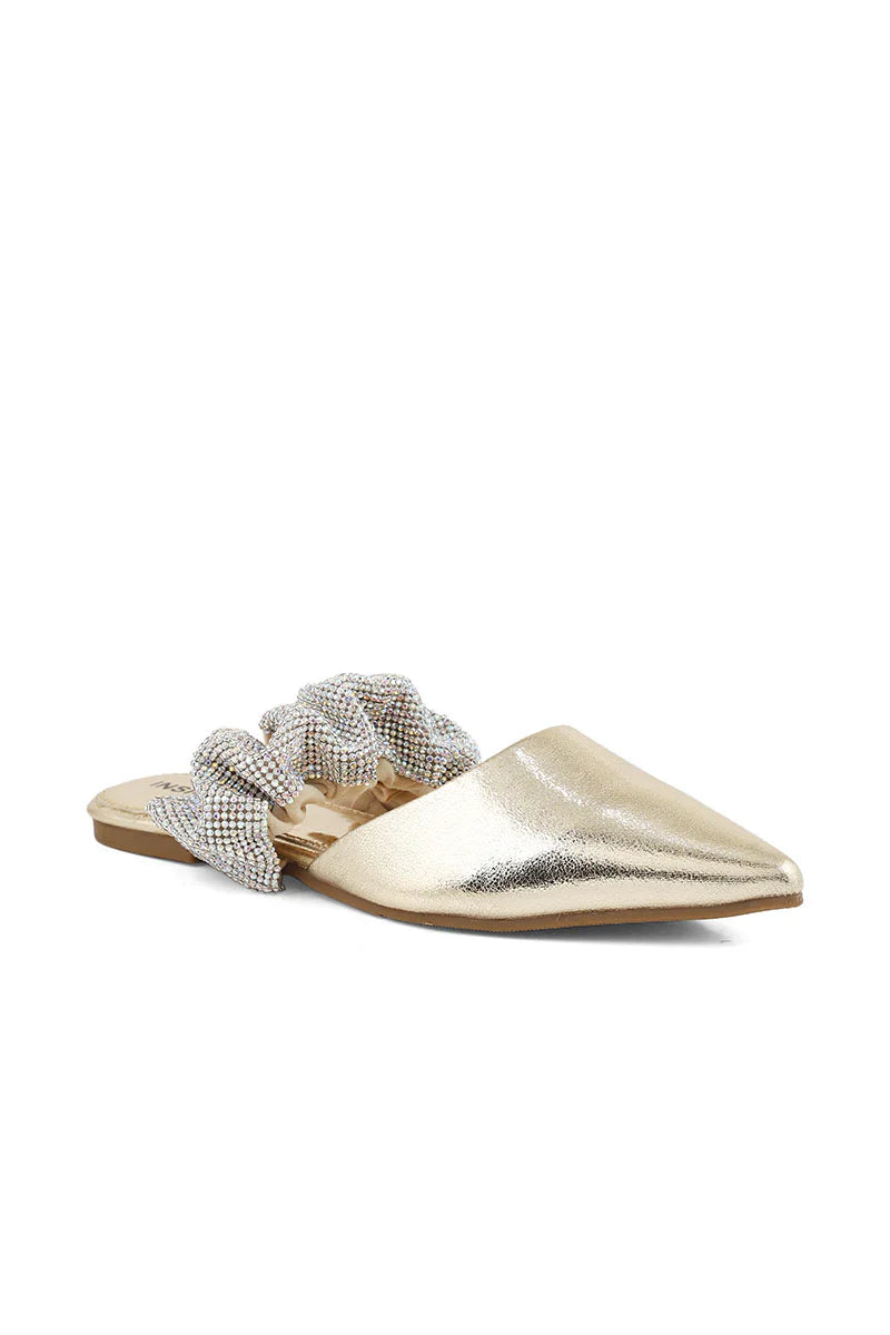 Party Wear Sling Back I47228-Golden