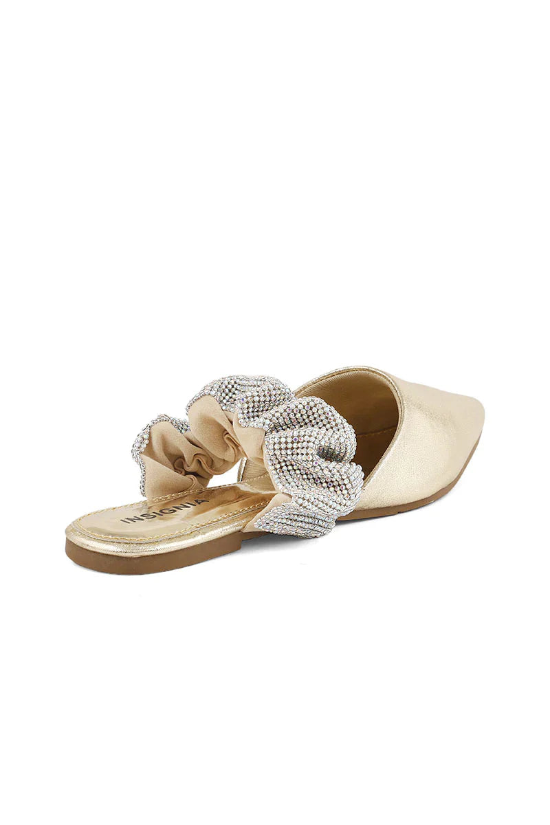 Party Wear Sling Back I47228-Golden