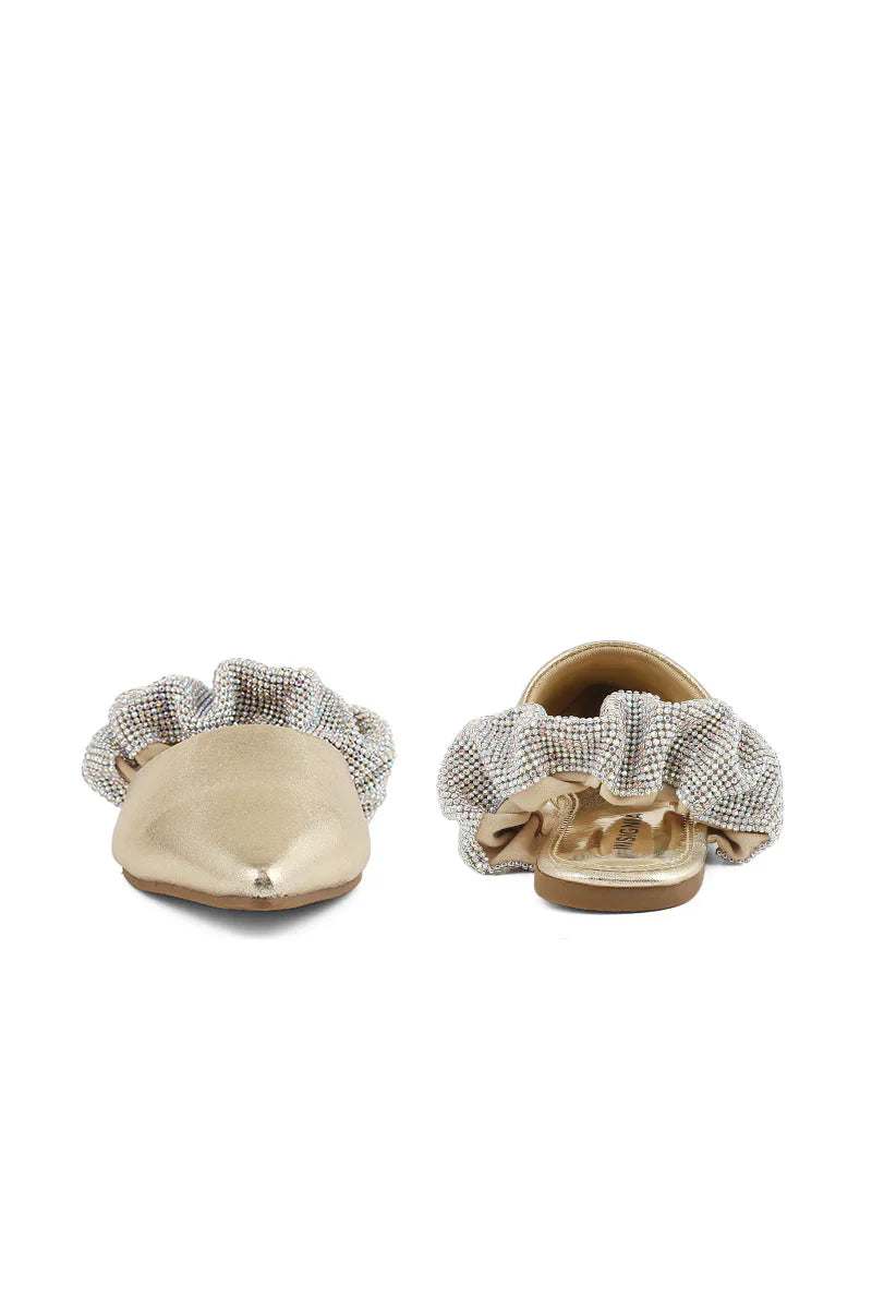 Party Wear Sling Back I47228-Golden