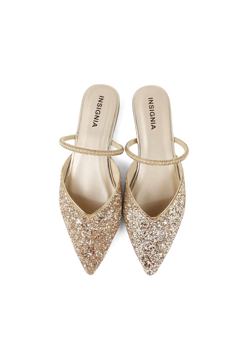 Party Wear Sling Back I47229-Golden