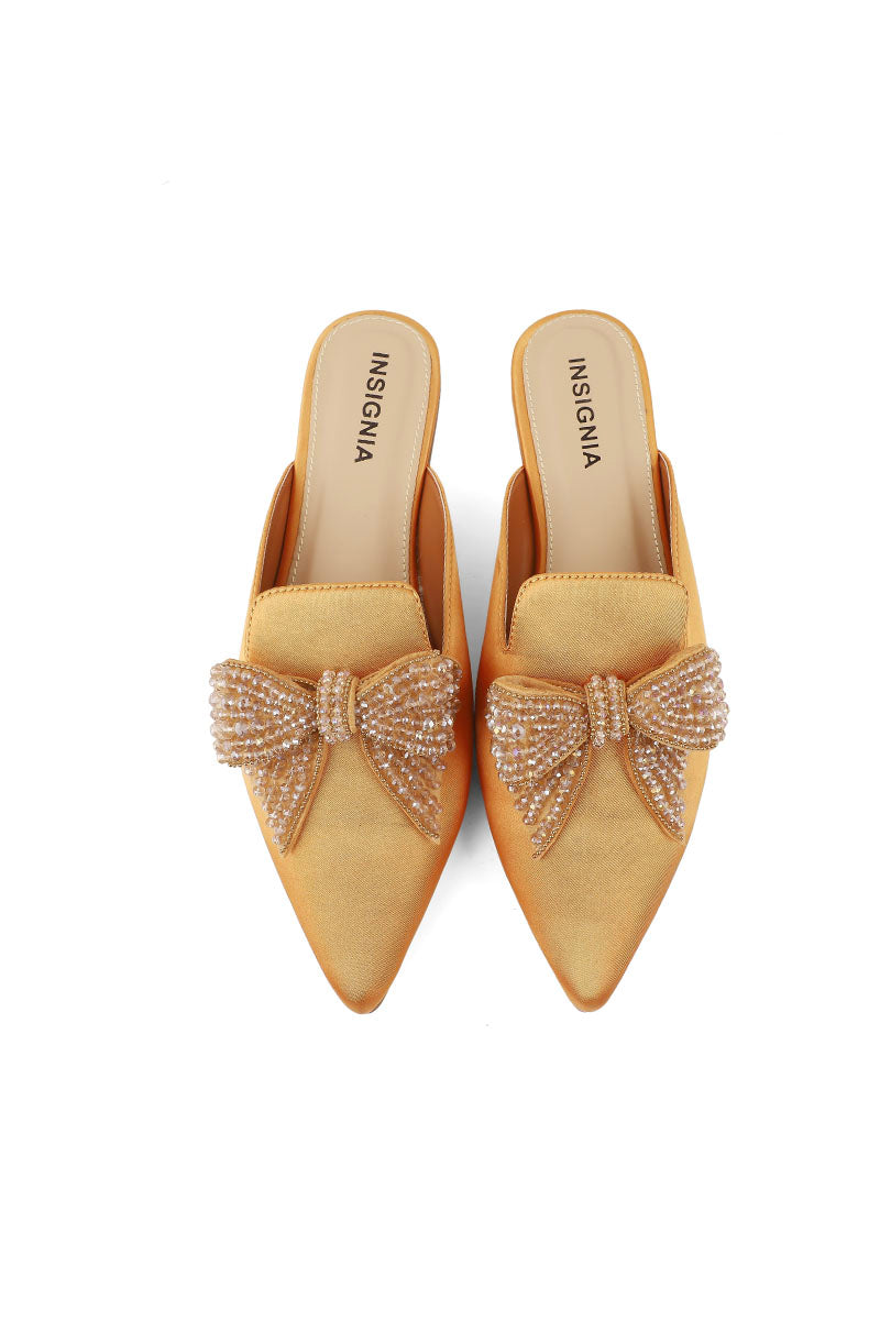 Party Wear Sling Back I47234-Yellow