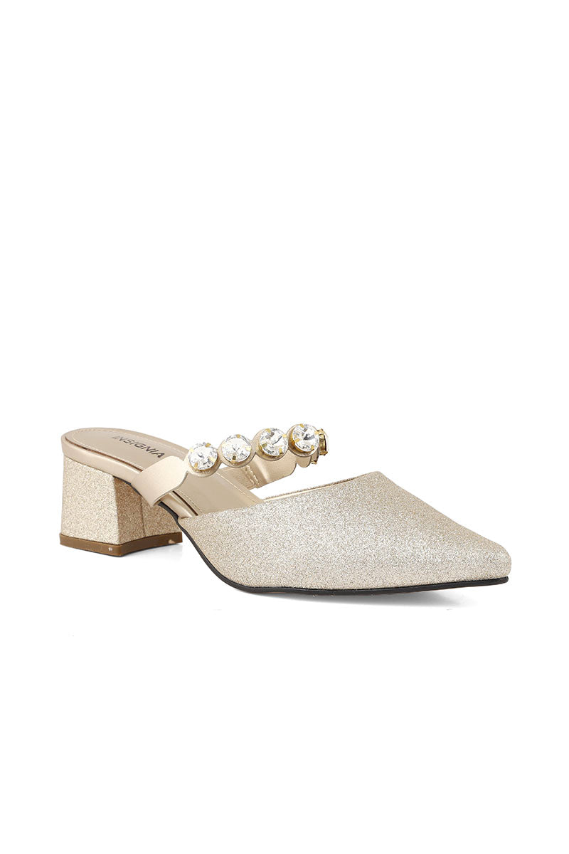 Party Wear Sling Back I47242-Golden