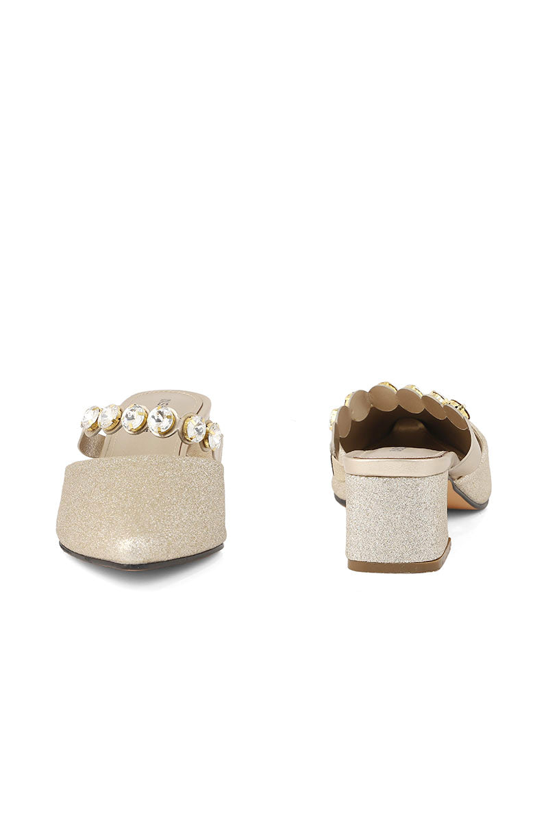 Party Wear Sling Back I47242-Golden