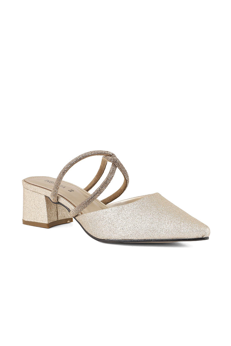Party Wear Sling Back I47243-Golden