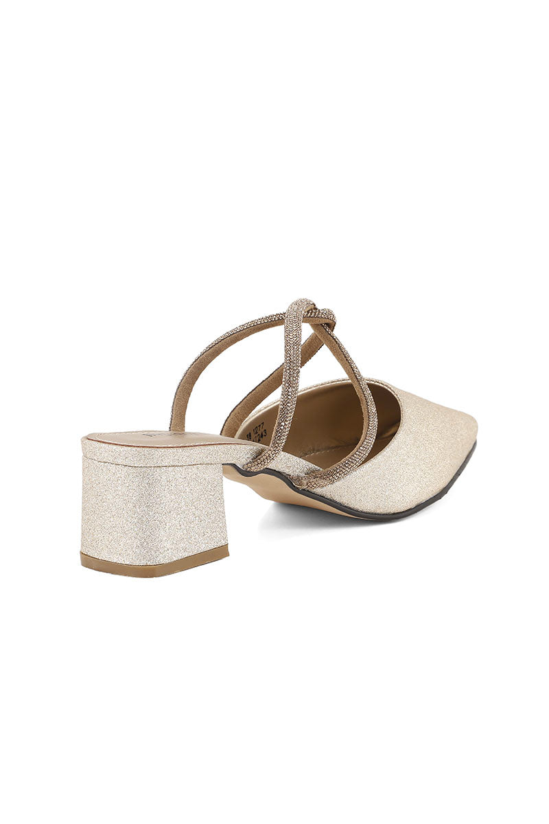 Party Wear Sling Back I47243-Golden