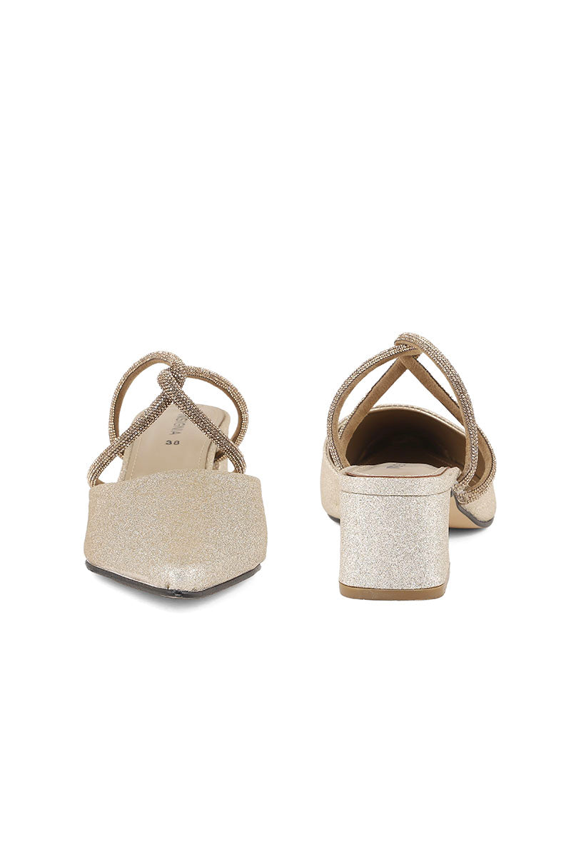 Party Wear Sling Back I47243-Golden