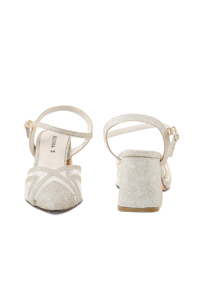 Party Wear Sling Back I47245-Golden