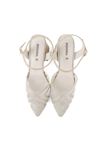 Party Wear Sling Back I47245-Golden