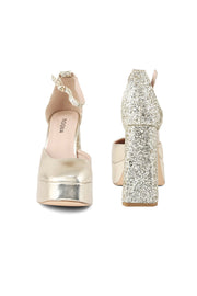 Party Wear Sling Back I47261-Golden